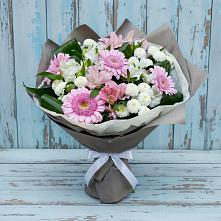 Букет цветов из:  Герберы, Альстромерии и Хризантемы #REPLACE_PRED# Раменки