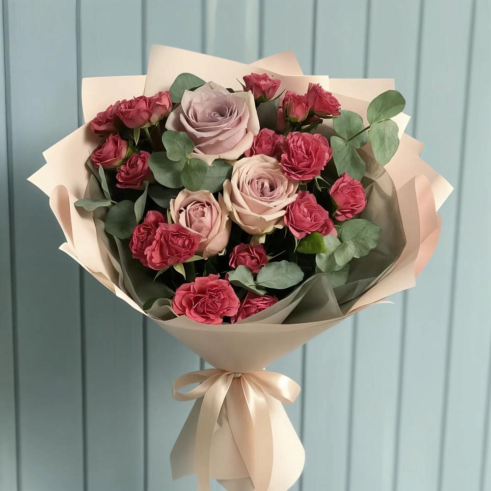Букет цветов из: Гвоздики и Розы в Раменки
