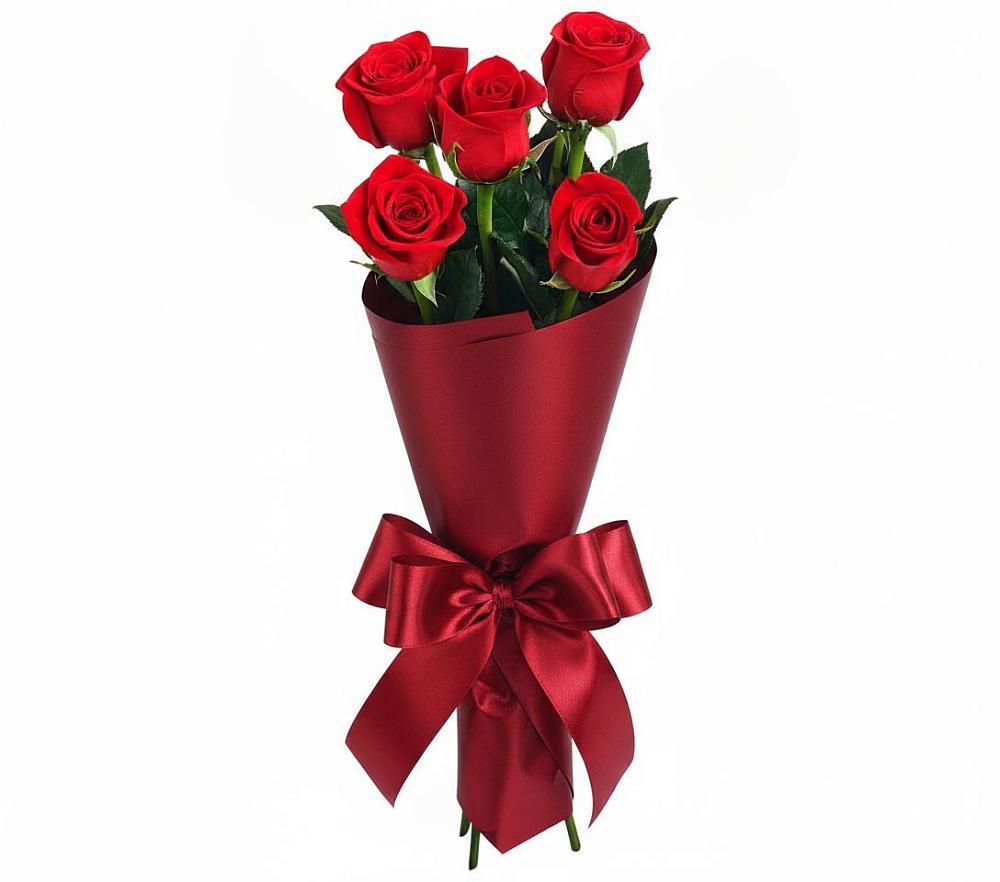 Букет 5 Красных роз Эдлесс Лав в Раменки