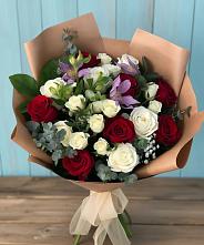 Букет цветов из:  Розы и Альстромерии в Раменки