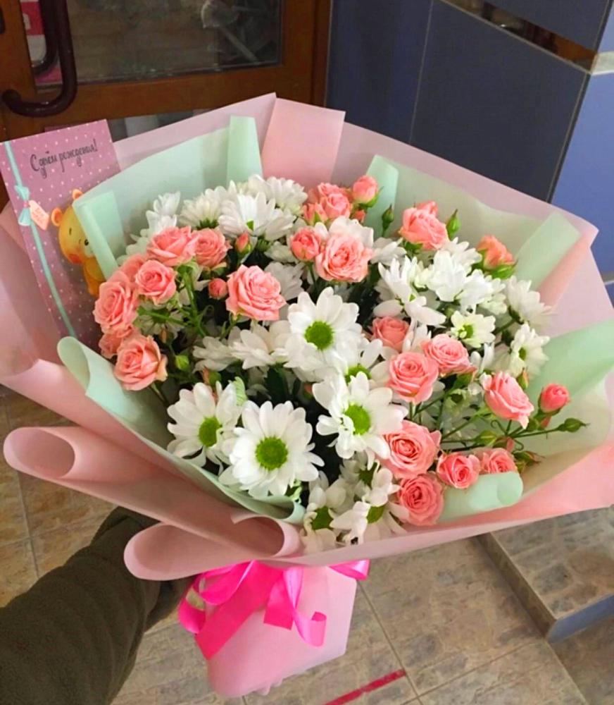 Букет цветов из: Розы и Хризантемы в Раменки