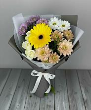 Букет цветов из:  Розы, Герберы и Хризантемы в Раменки