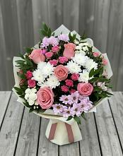 Букет цветов из:  Альстромерии, Гвоздики, Розы и Хризантемы #REPLACE_PRED# Раменки