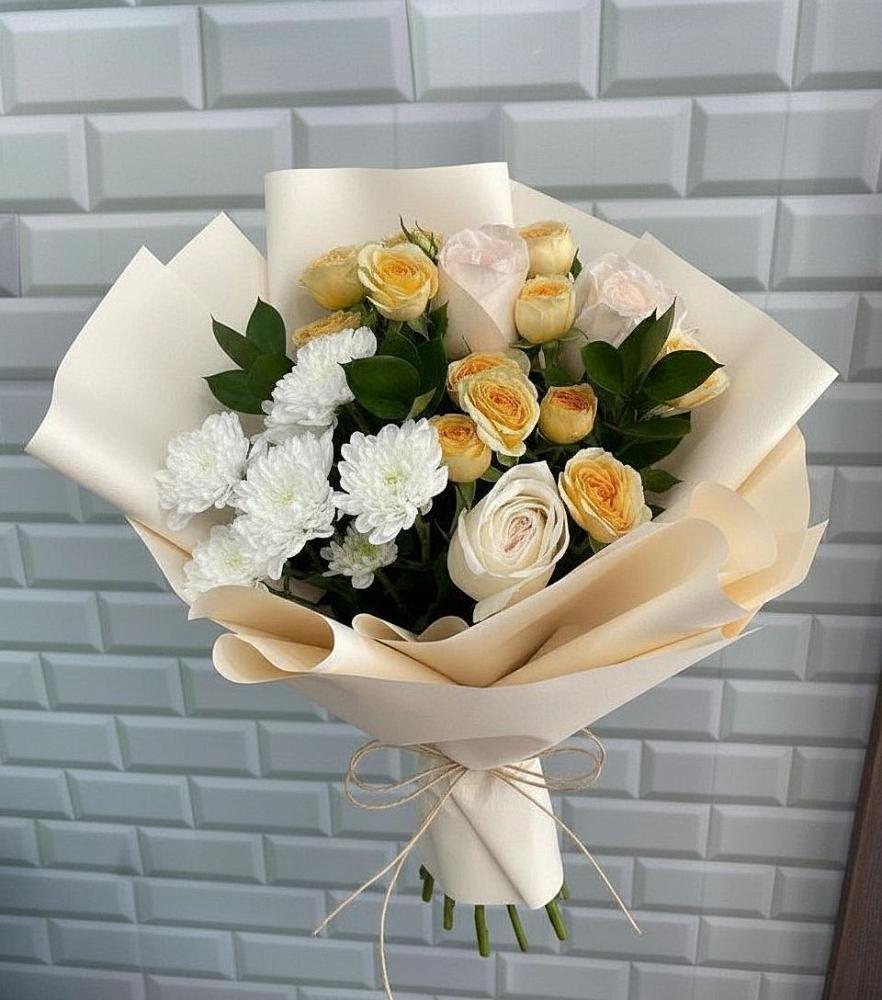 Букет цветов из: Розы и Хризантемы в Раменки