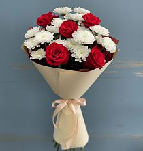 Букет цветов из:  Розы и Хризантемы в Раменки