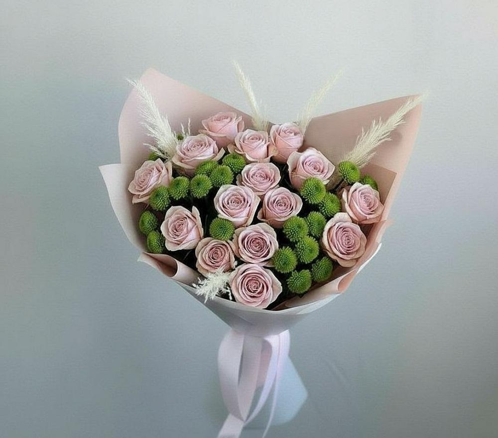 Букет цветов из: Розы и Хризантемы в Раменки