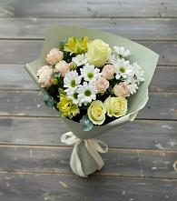Букет цветов из:  Альстромерии, Розы и Хризантемы в Раменки